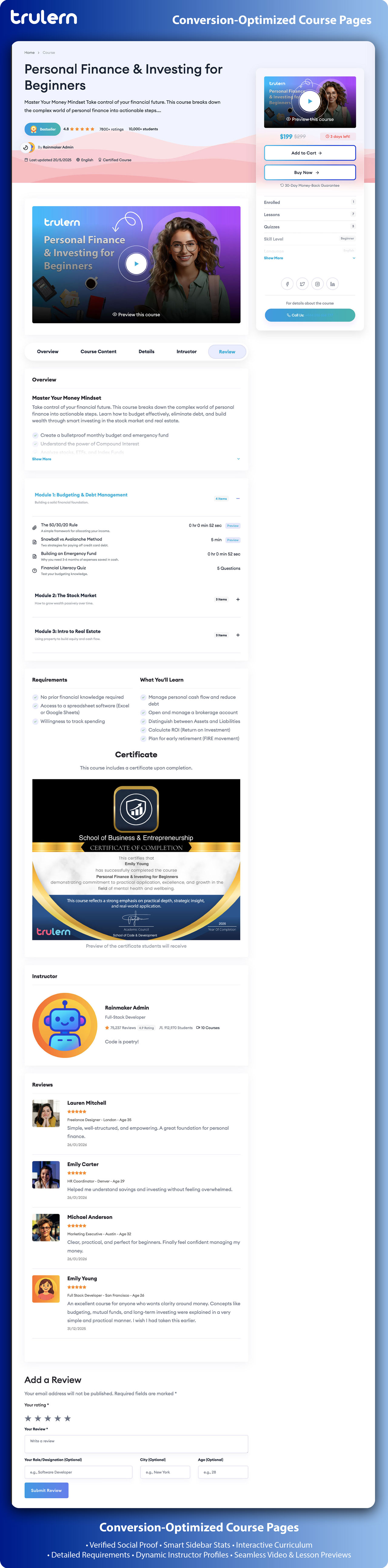 Course Details Page Node.js LMS