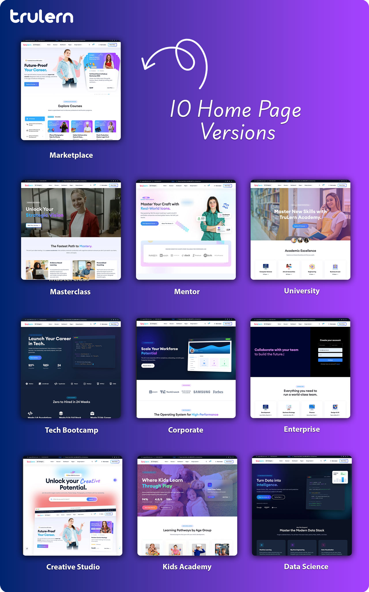10 React LMS Home Page Templates MERN Stack