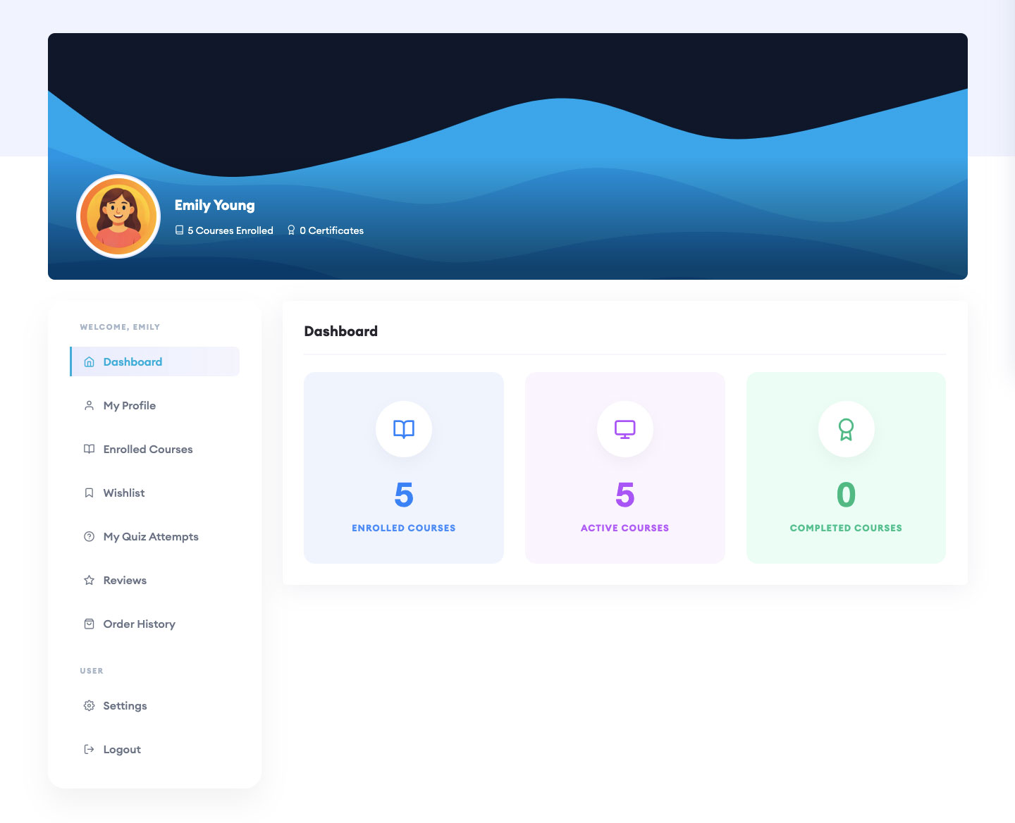 Student Dashboard Interface